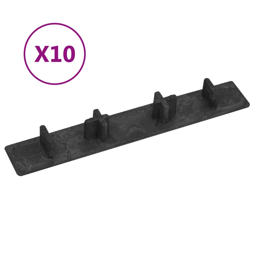 Berkfield Decking End Caps 10 pcs Black Plastic