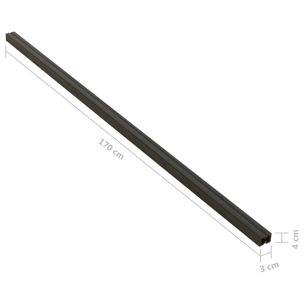 Berkfield Decking Joist 8 pcs Black 170x3x4 cm WPC