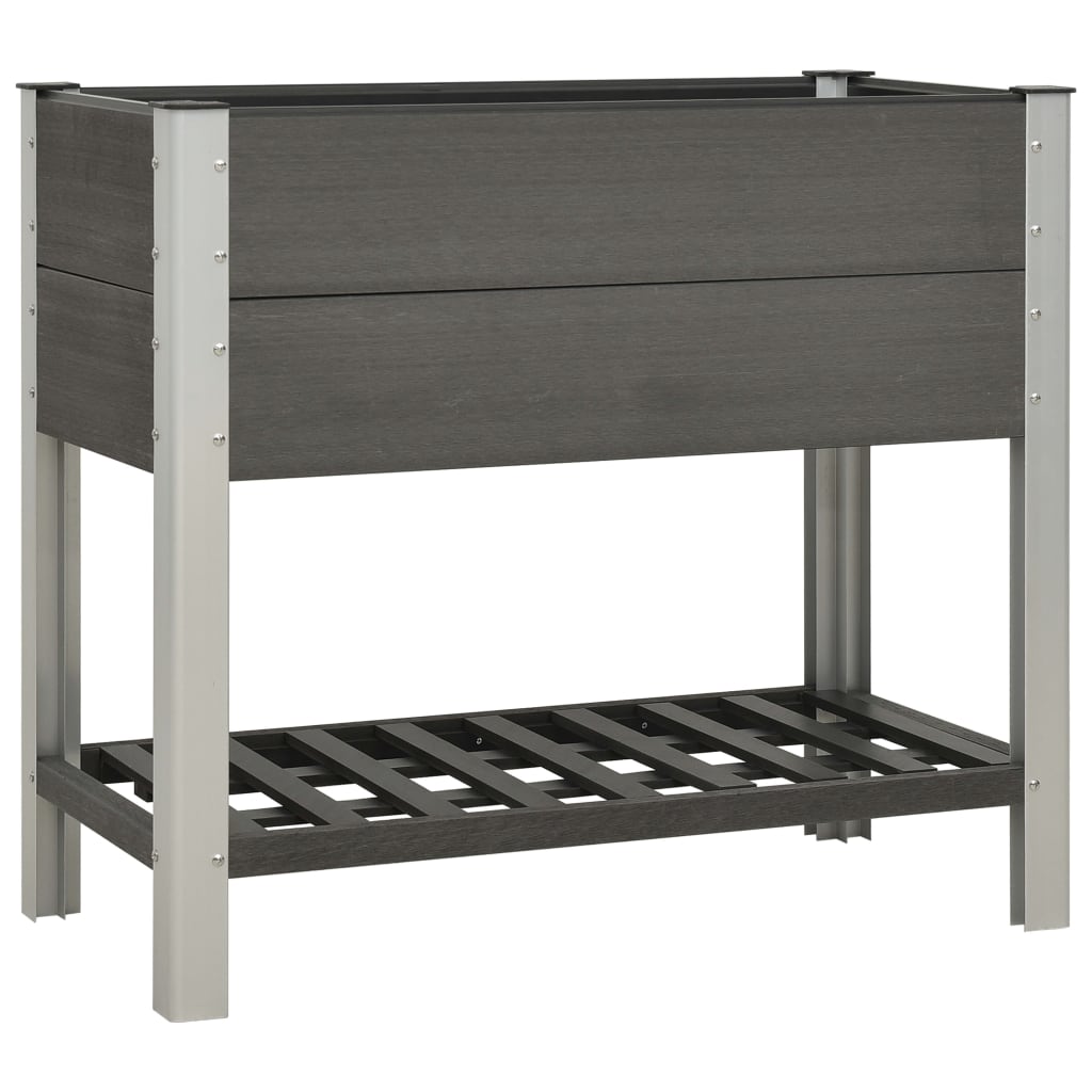 Berkfield Garden Raised Bed with Shelf 100x50x90 cm WPC Grey