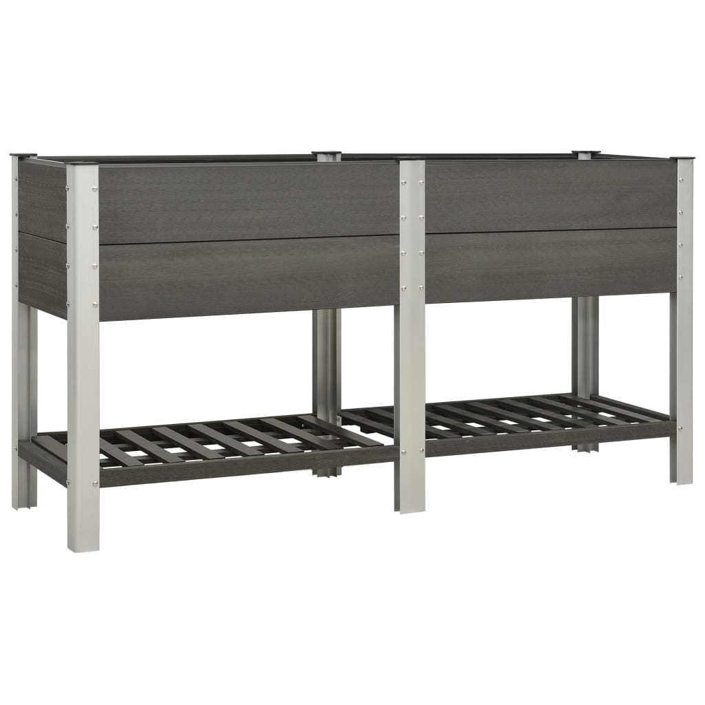 Berkfield Garden Raised Bed with Shelf 175x50x90 cm WPC Grey