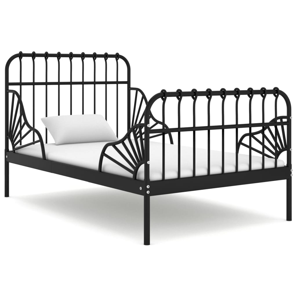 Berkfield Extendable Bed Frame Black Metal 80x130/200 cm