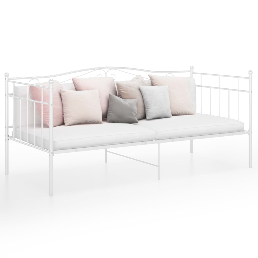 Berkfield Sofa Bed Frame White Metal 90x200 cm