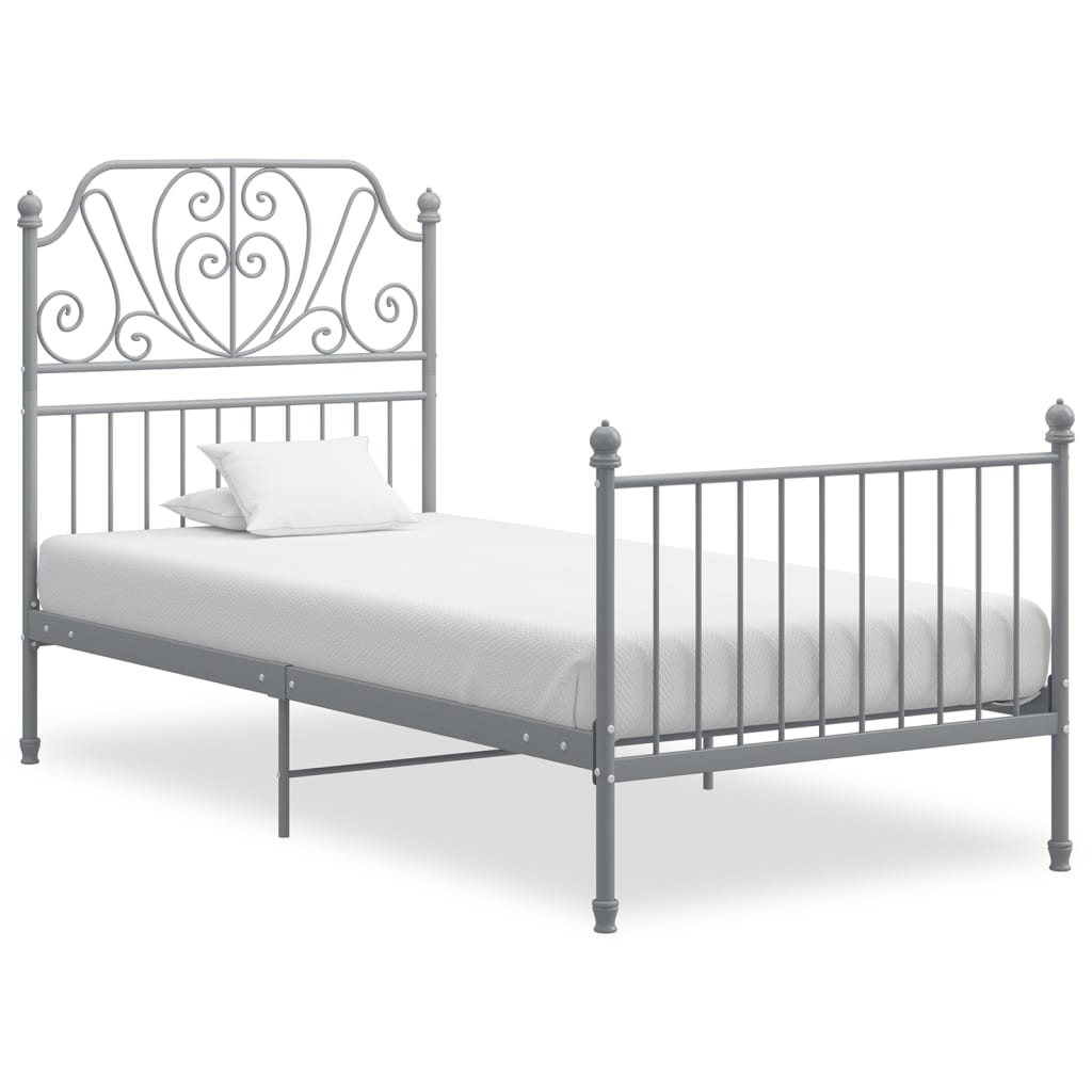 Berkfield Bed Frame Grey Metal 100x200 cm