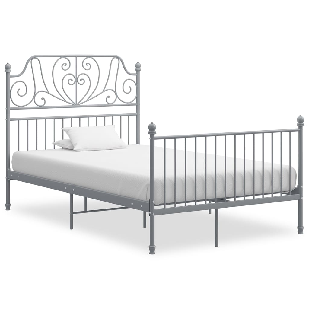 Berkfield Bed Frame Grey Metal 120x200 cm