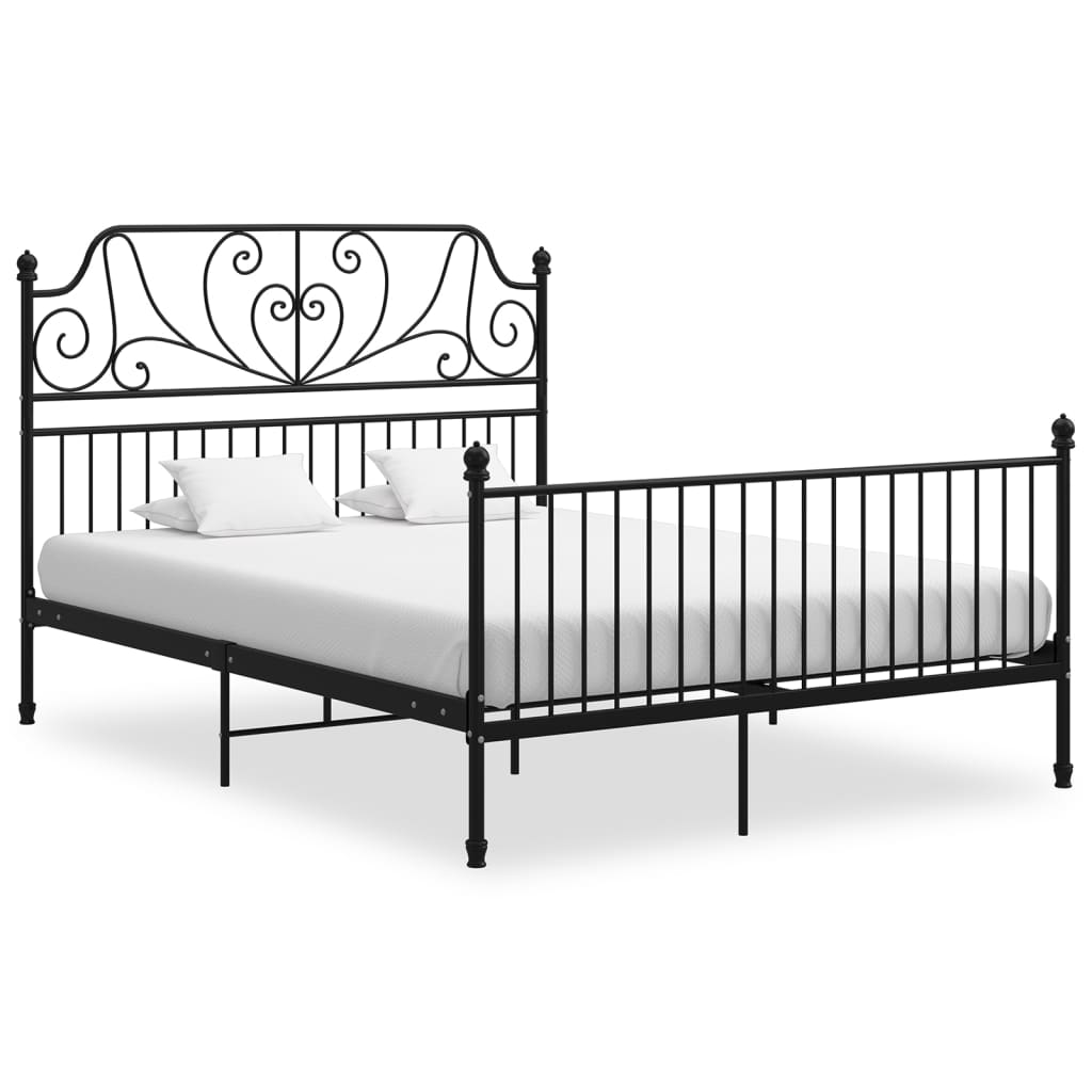 Berkfield Bed Frame Black Metal 140x200 cm