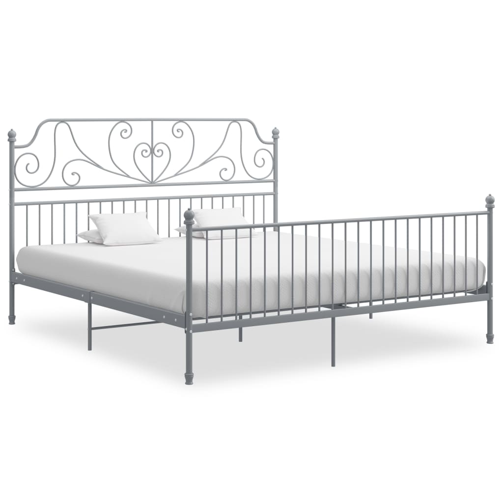 Berkfield Bed Frame Grey Metal 200x200 cm