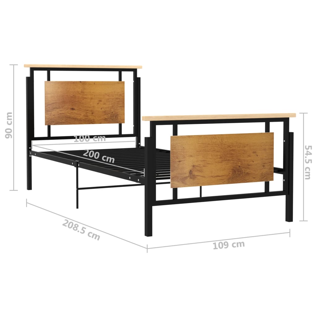 Berkfield Bed Frame Metal 100x200 cm