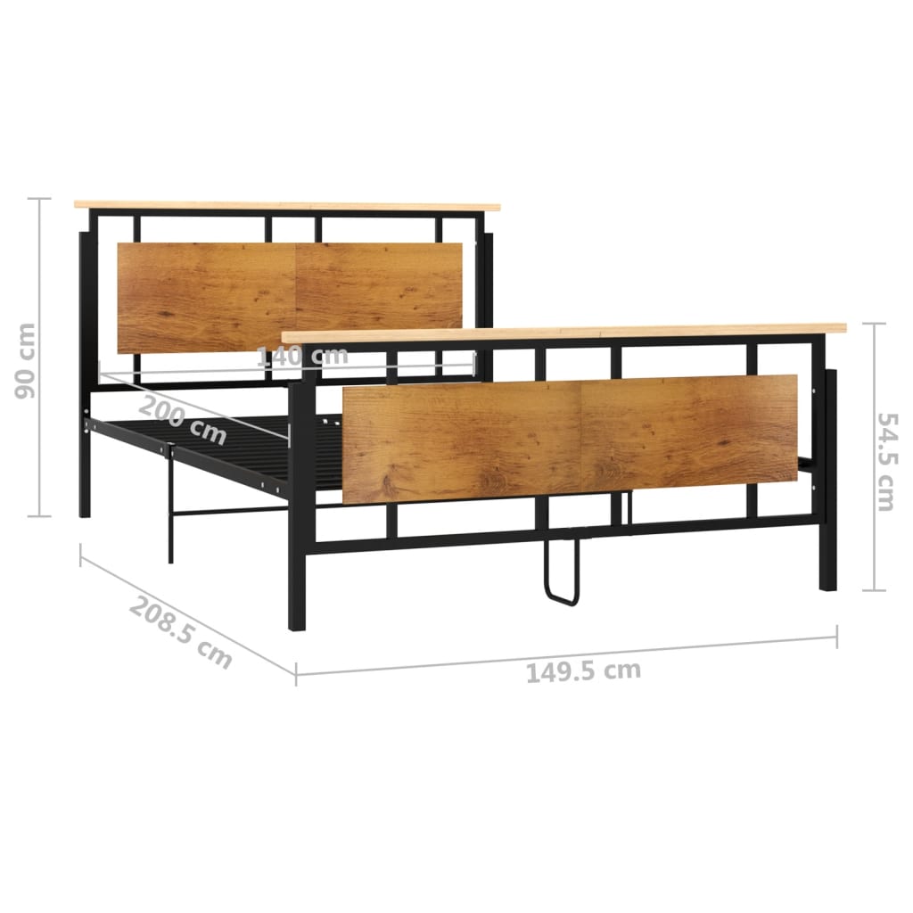 Berkfield Bed Frame Metal 140x200 cm