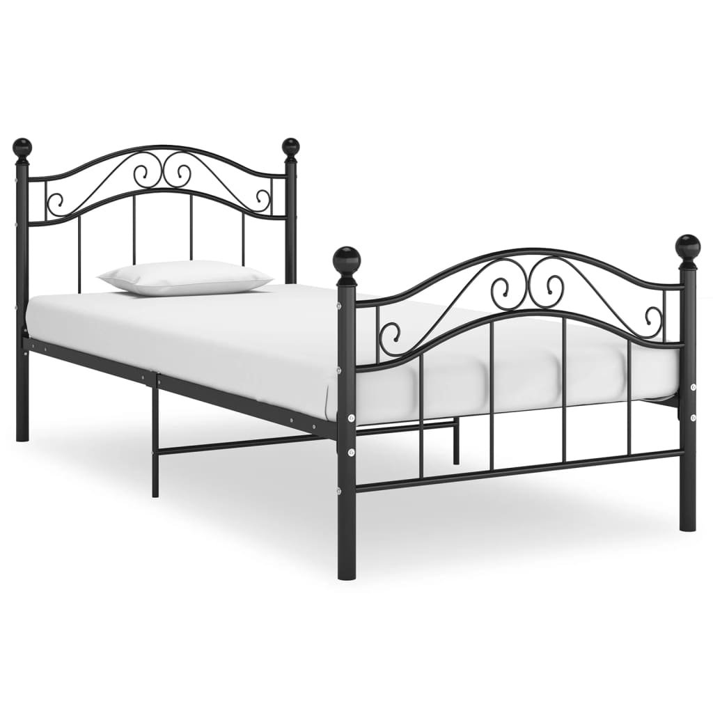 Berkfield Bed Frame Black Metal 100x200 cm