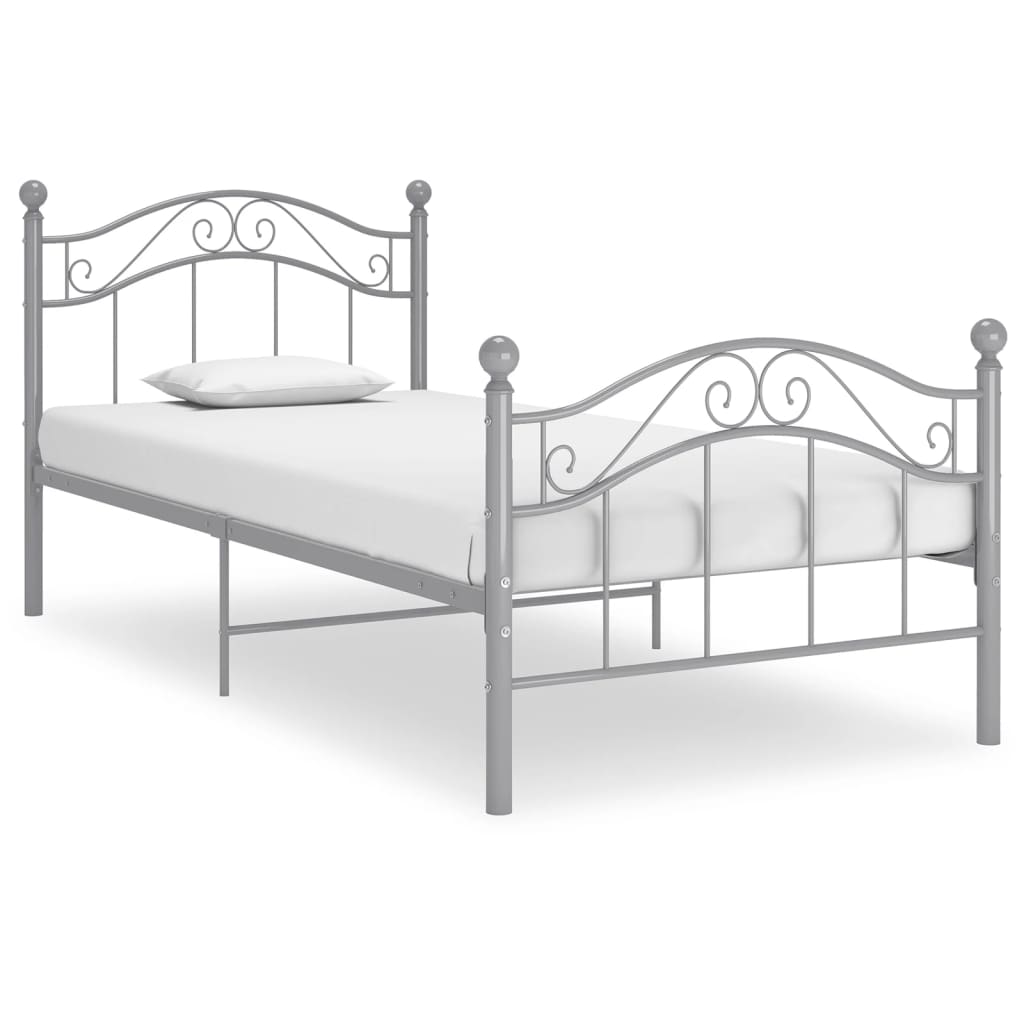 Berkfield Bed Frame Grey Metal 100x200 cm