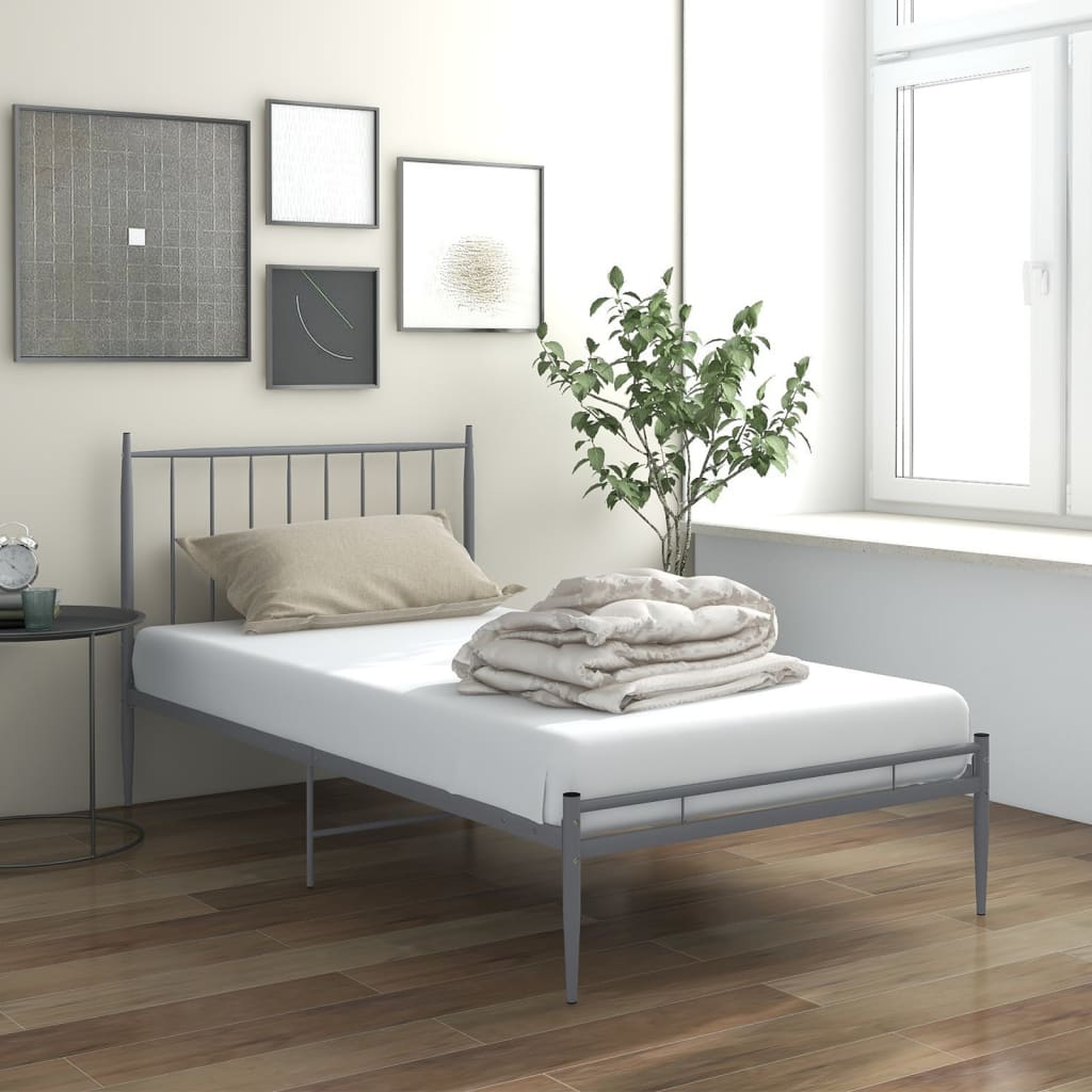 Berkfield Bed Frame Grey Metal 100x200 cm