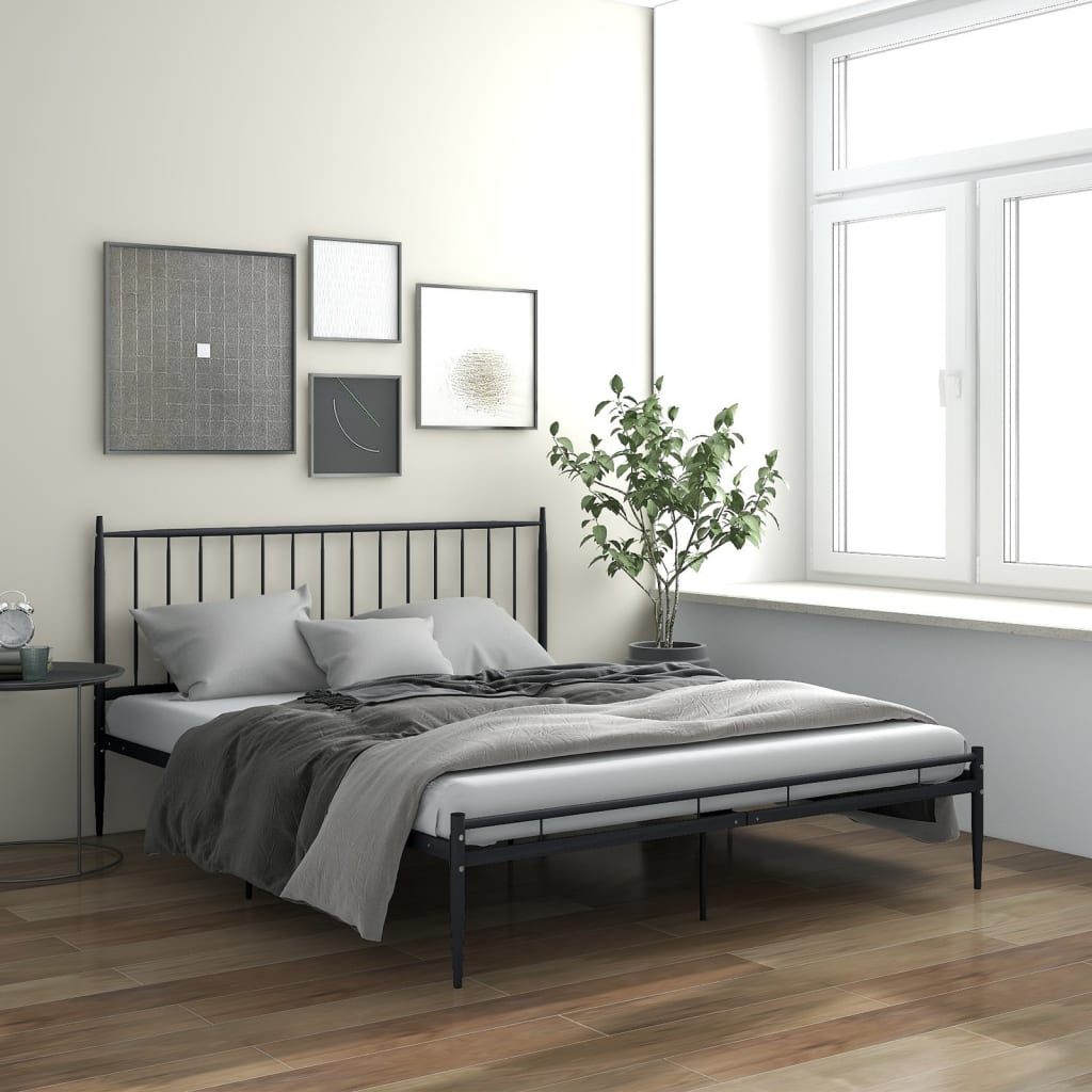 Berkfield Bed Frame Black Metal 160x200 cm
