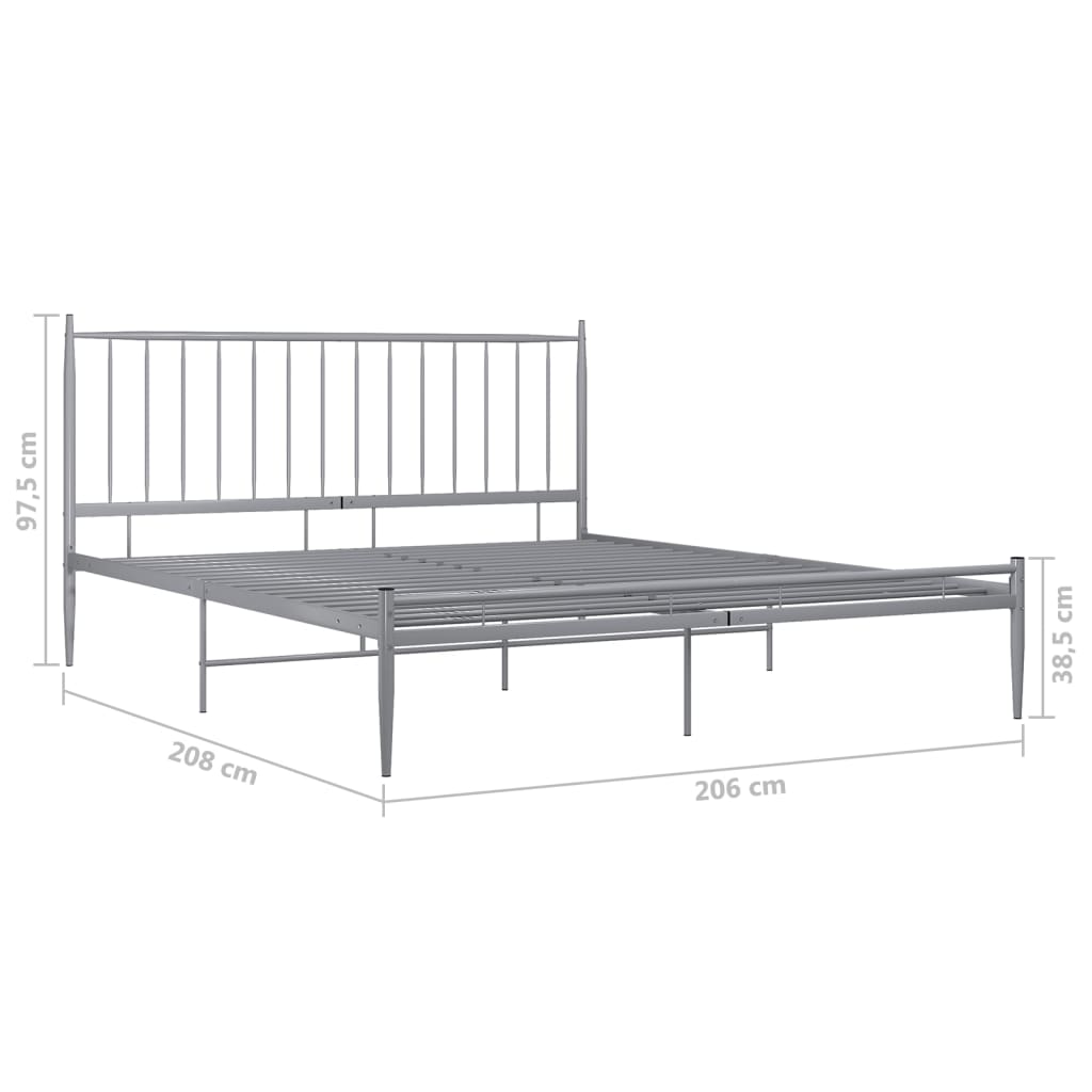 Berkfield Bed Frame Grey Metal 200x200 cm