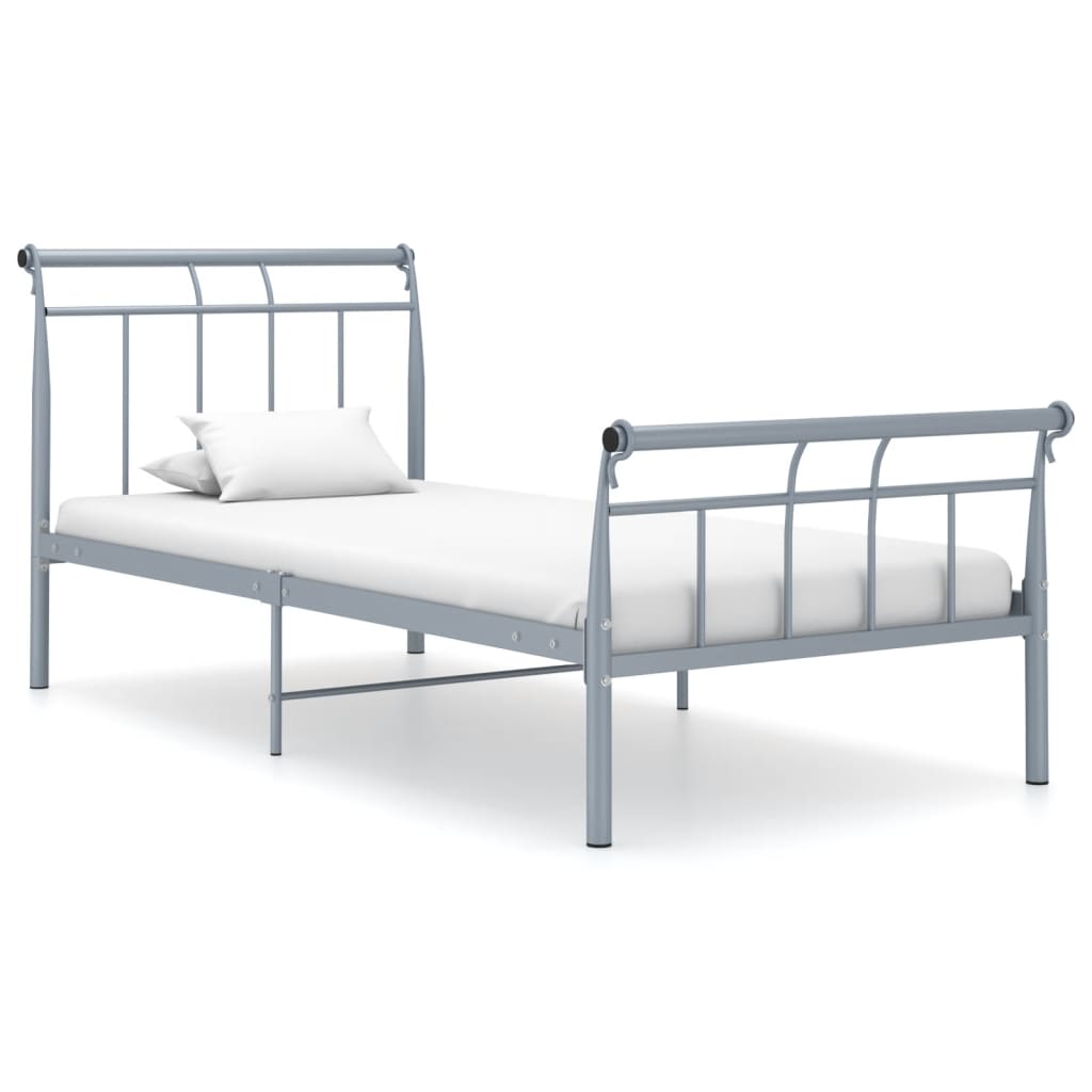 Berkfield Bed Frame Grey Metal 90x200 cm