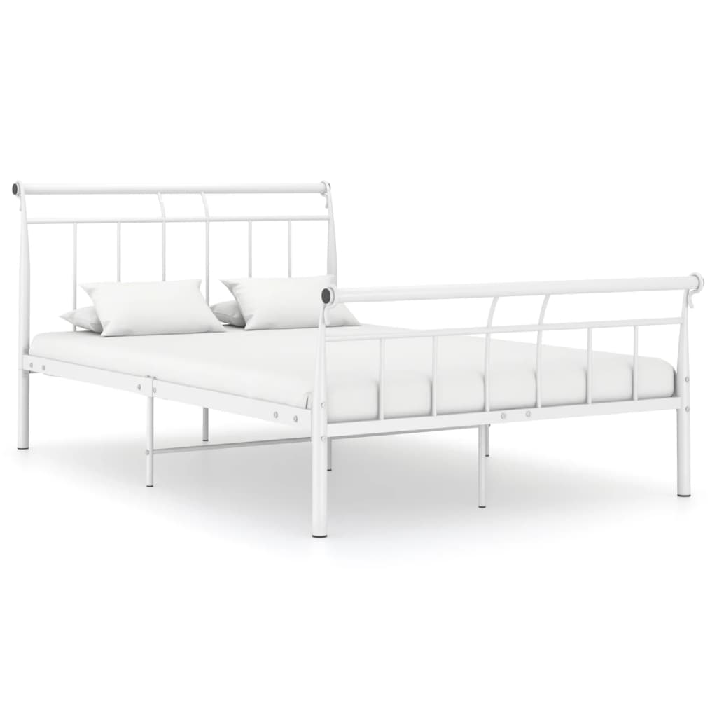 Berkfield Bed Frame White Metal 120x200 cm