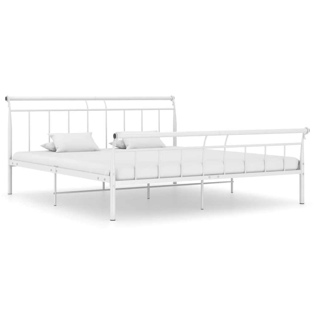 Berkfield Bed Frame White Metal 160x200 cm