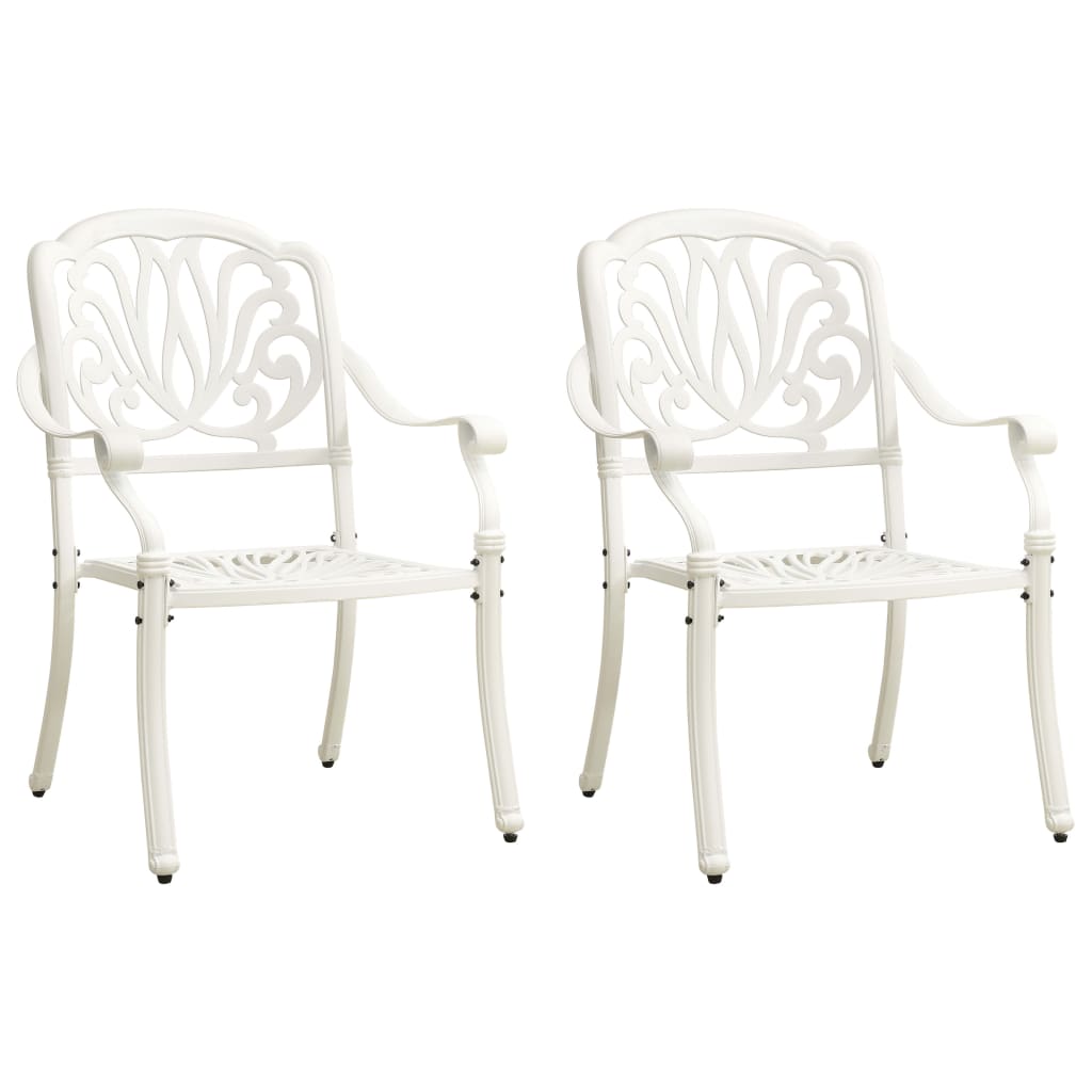 Berkfield Garden Chairs 2 pcs Cast Aluminium White