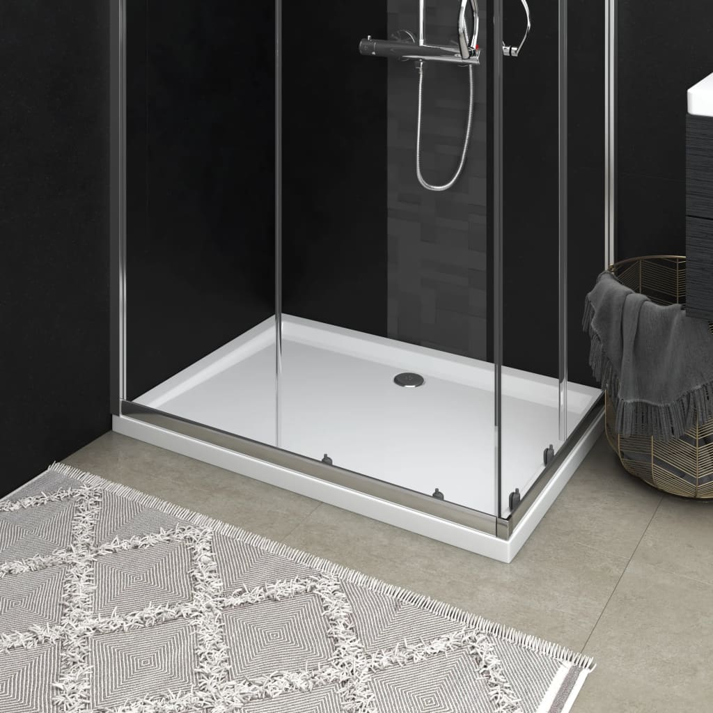 Berkfield Rectangular ABS Shower Base Tray White 80x110 cm