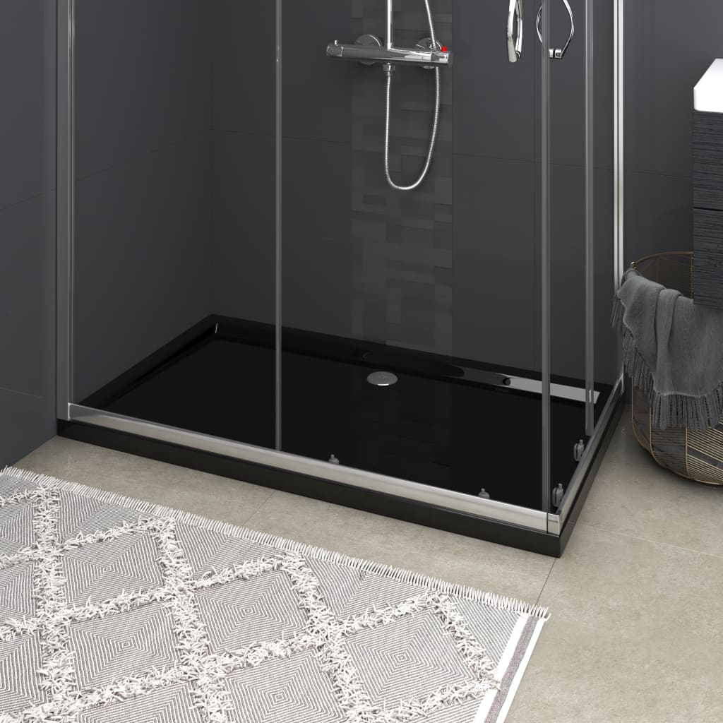 Berkfield Rectangular ABS Shower Base Tray Black 70x120 cm