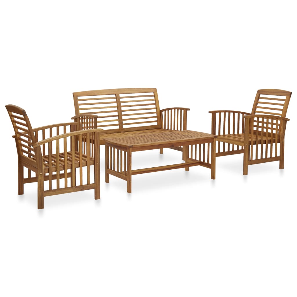 Berkfield 4 Piece Garden Lounge Set Solid Acacia Wood