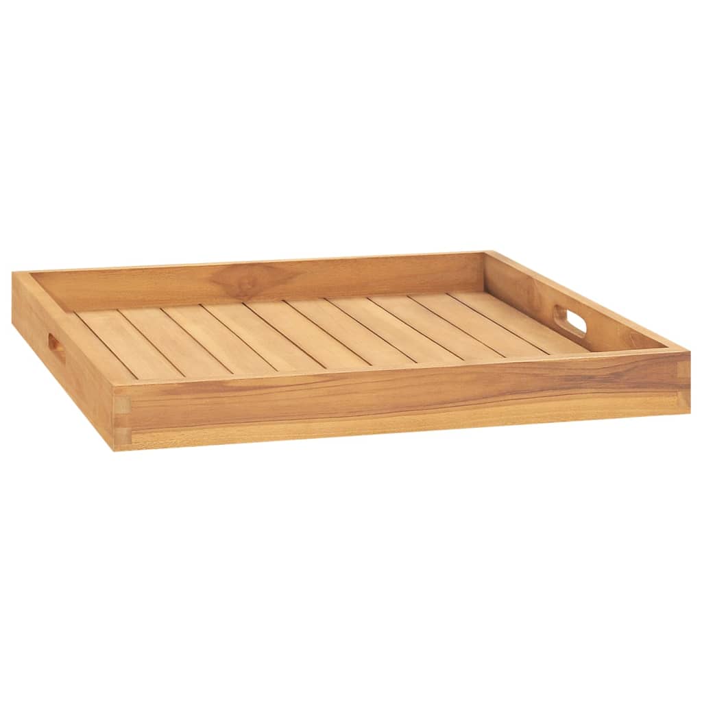 Berkfield Serving Tray 60x60 cm Solid Teak Wood