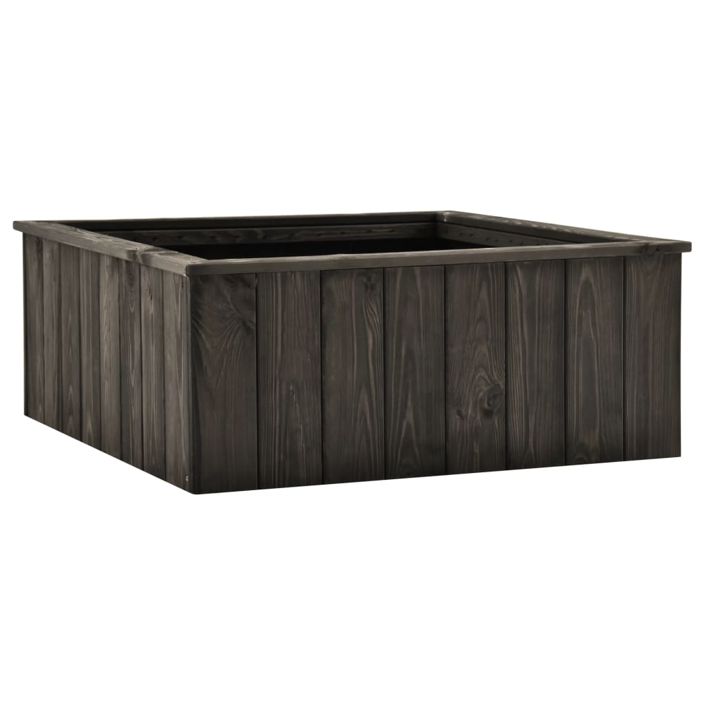 Berkfield Raised Bed Dark Grey 74x77x30 cm Solid Pinewood