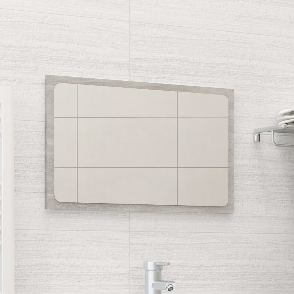 Berkfield Bathroom Mirror Concrete Grey 60x1.5x37 cm Engineered Wood