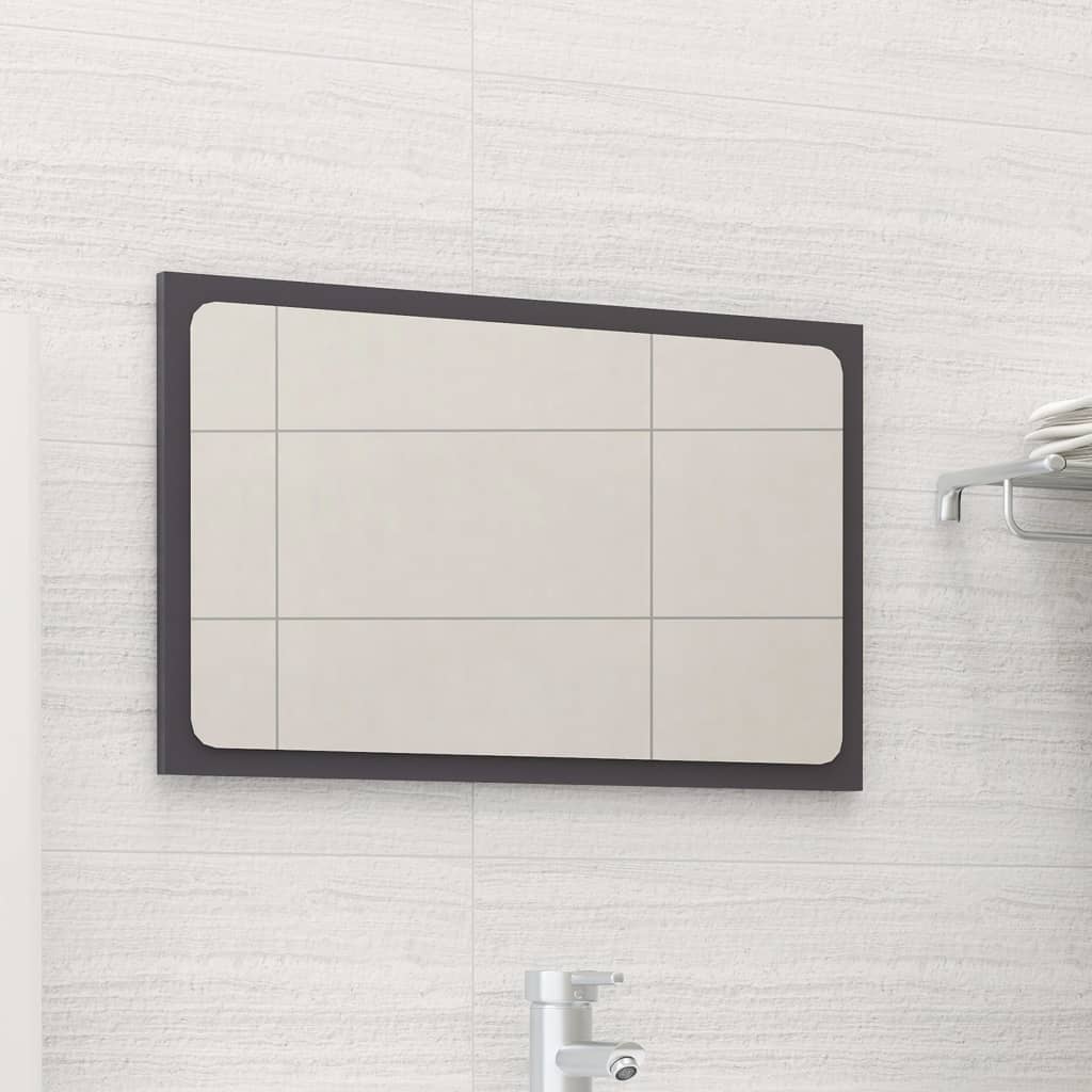 Berkfield Bathroom Mirror High Gloss Grey 60x1.5x37 cm Engineered Wood
