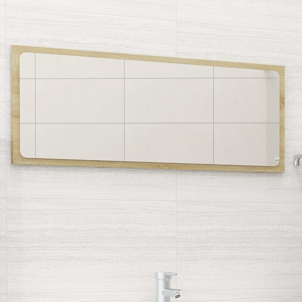 Berkfield Bathroom Mirror Sonoma Oak 90x1.5x37 cm Engineered Wood