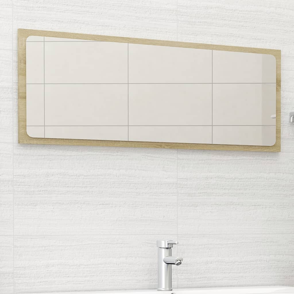 Berkfield Bathroom Mirror Sonoma Oak 100x1.5x37 cm Engineered Wood
