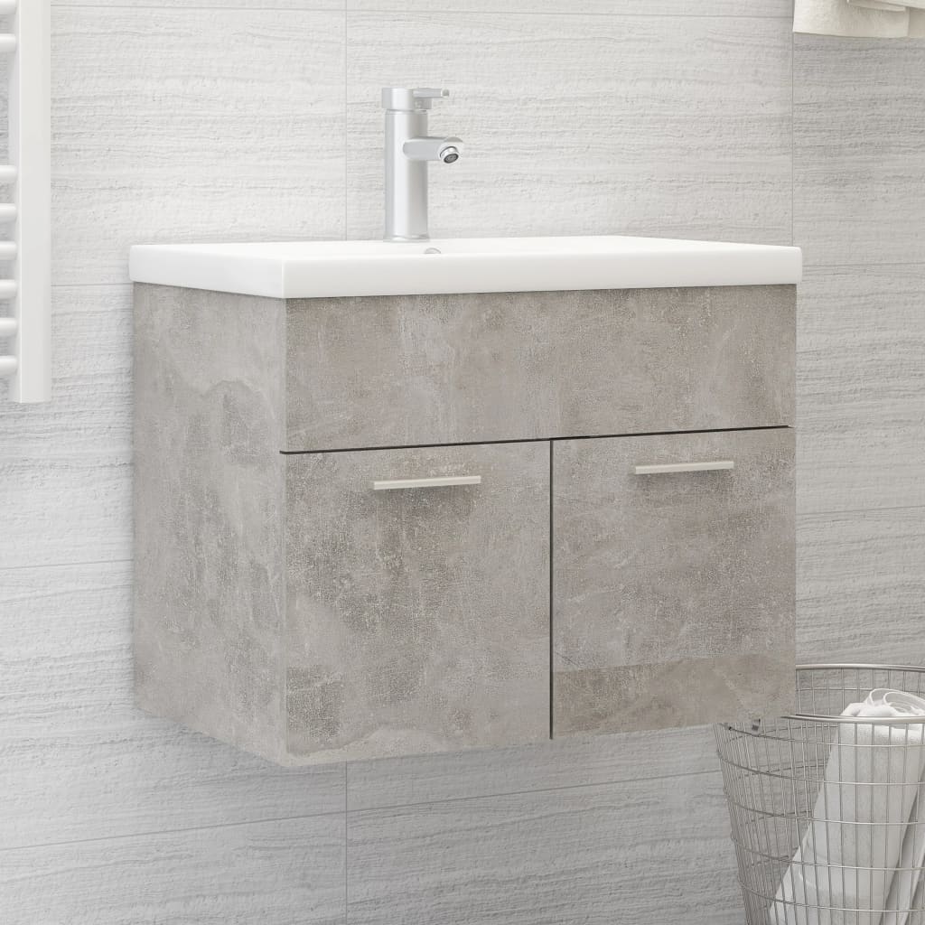 Berkfield Sink Cabinet Concrete Grey 60x38.5x46 cm Engineered Wood
