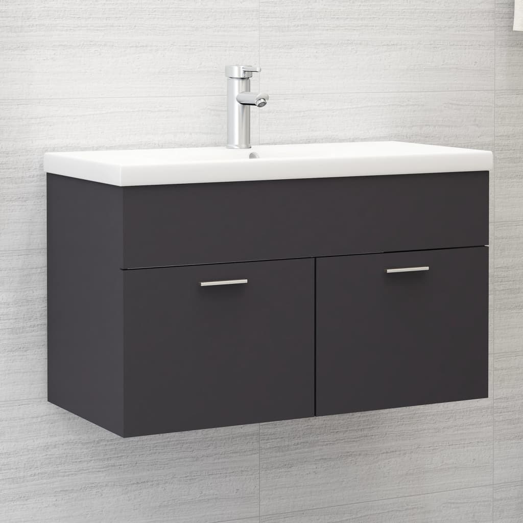Berkfield Sink Cabinet Grey 80x38.5x46 cm Engineered Wood