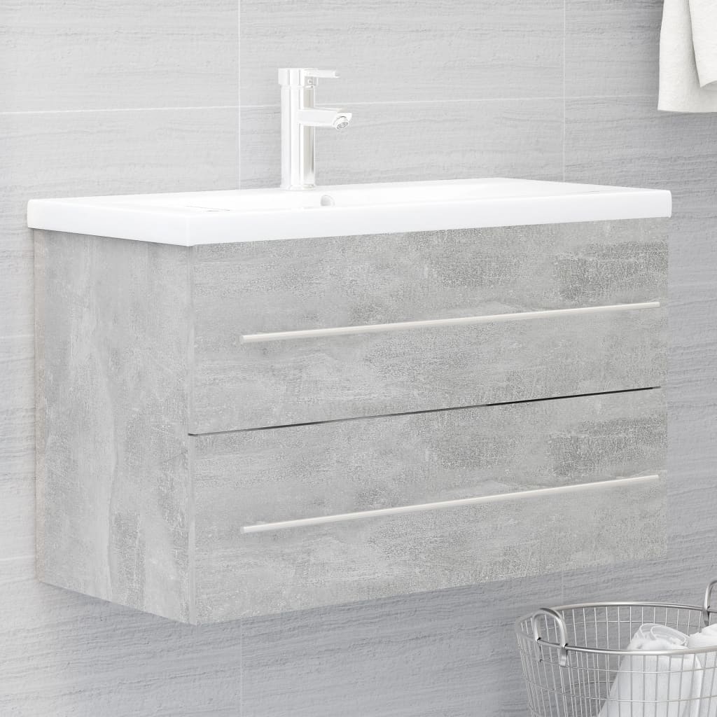 Berkfield Sink Cabinet Concrete Grey 80x38.5x48 cm Engineered Wood
