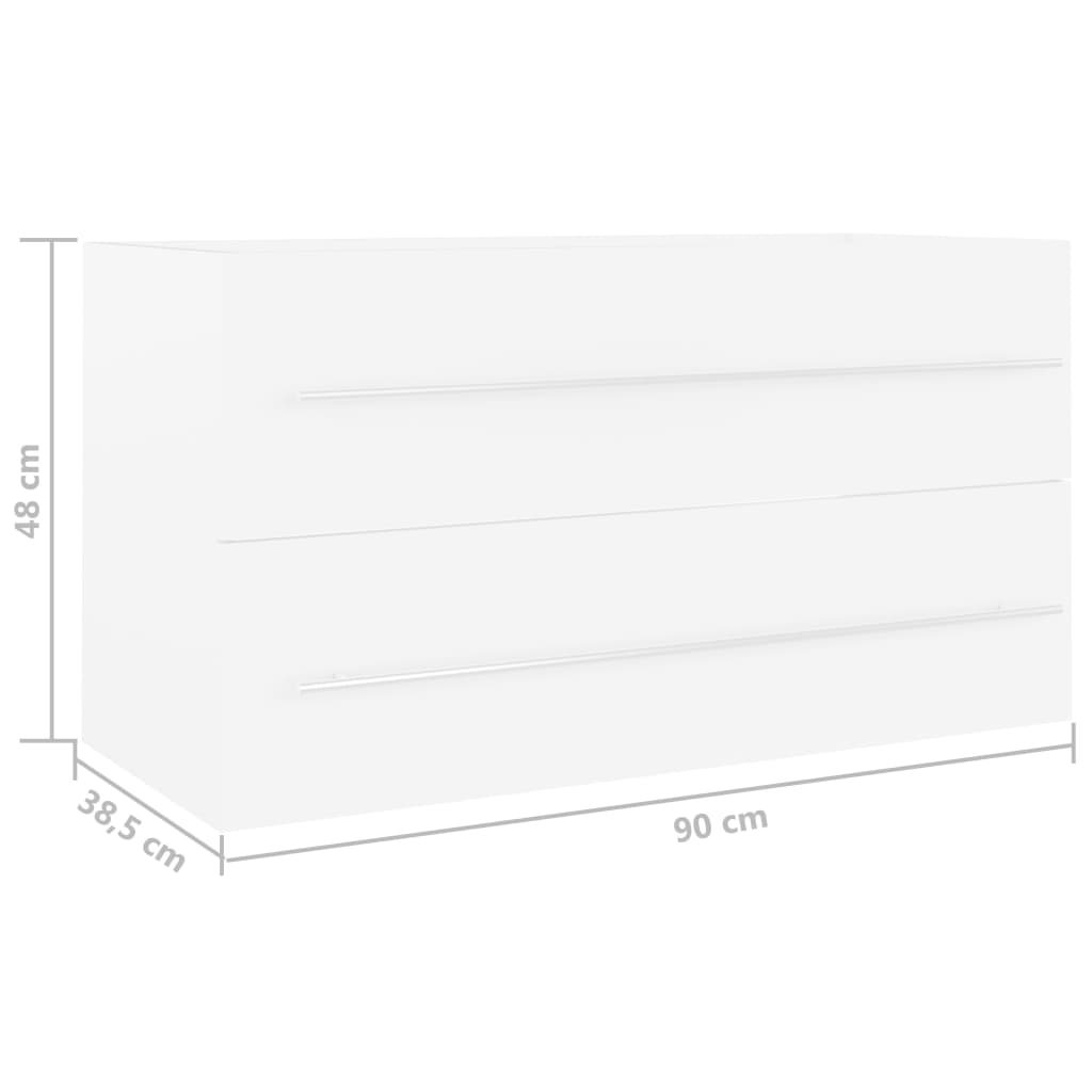 Berkfield Sink Cabinet White 90x38.5x48 cm Engineered Wood