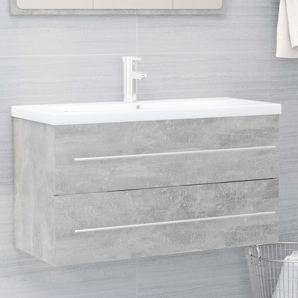 Berkfield Sink Cabinet Concrete Grey 90x38.5x48 cm Engineered Wood