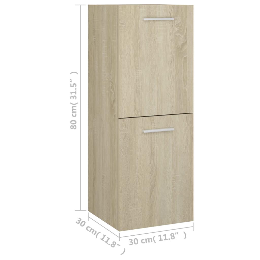 Berkfield Bathroom Cabinet Sonoma Oak 30x30x80 cm Engineered Wood
