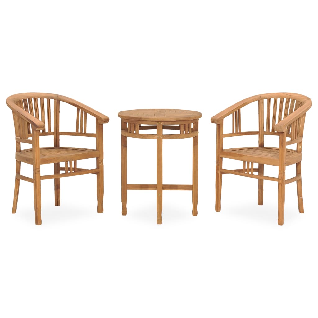 Berkfield 3 Piece Garden Dining Set Solid Teak Wood