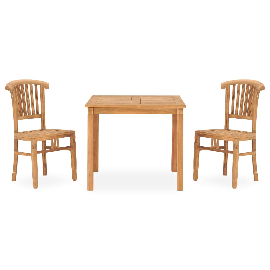 Berkfield 3 Piece Garden Dining Set Solid Teak Wood