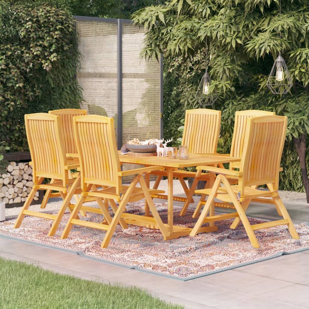 Berkfield 7 Piece Garden Dining Set Solid Teak Wood