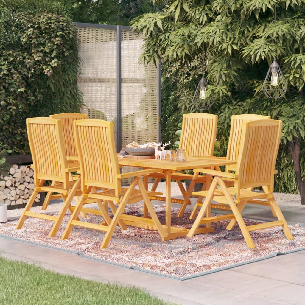 Berkfield 7 Piece Garden Dining Set Solid Teak Wood