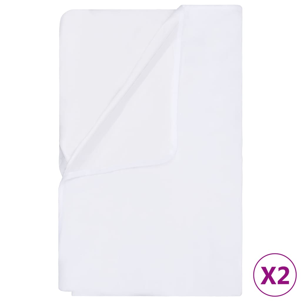 Berkfield Mattress Protectors Waterproof 2 pcs Cotton 140x200 cm White