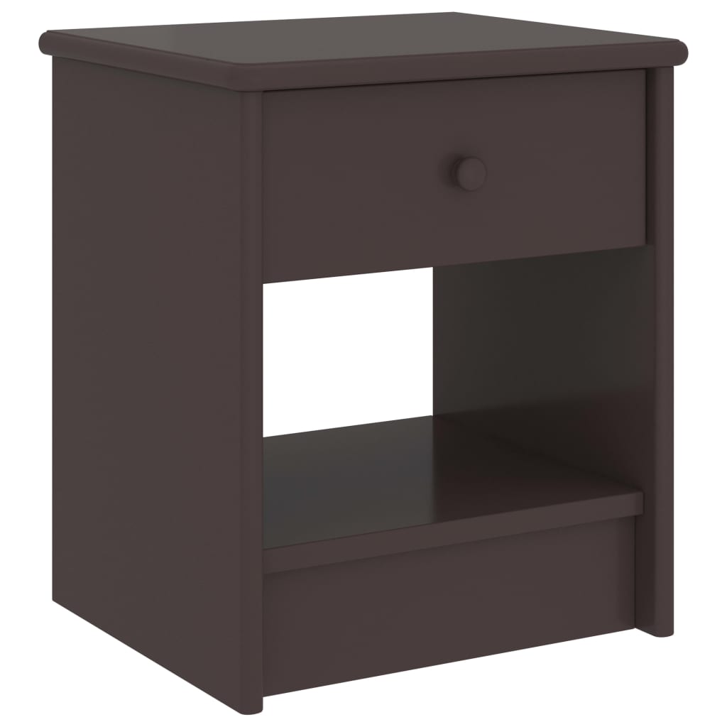Berkfield Bedside Cabinet Dark Brown 35x30x40 cm Solid Pinewood