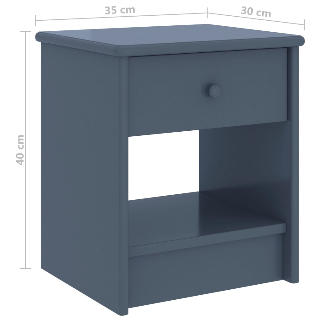 Berkfield Bedside Cabinet Light Grey 35x30x40 cm Solid Pinewood