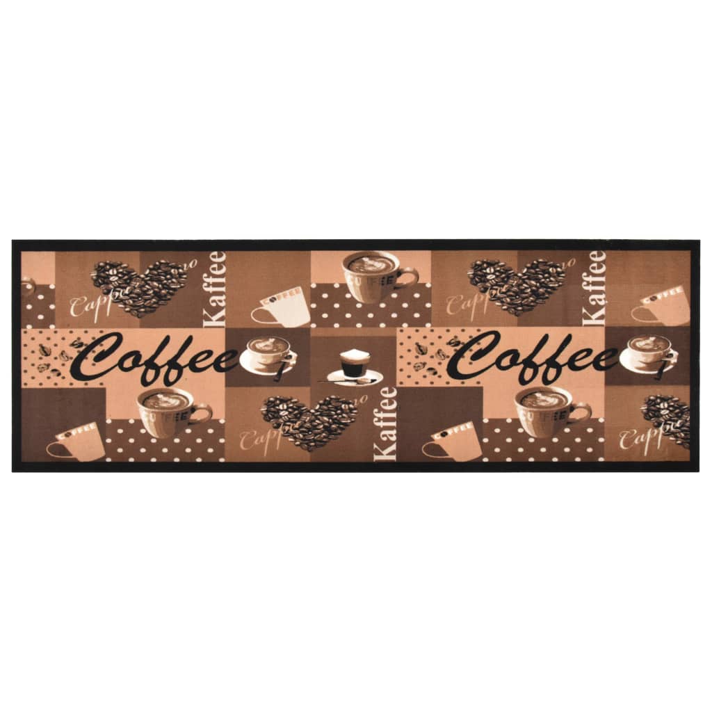 Berkfield Kitchen Carpet Washable Coffee brown 45x150 cm