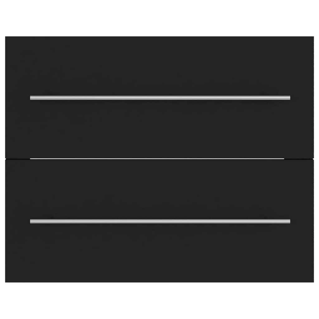 Berkfield 2 Piece Bathroom Furniture Set Black Engineered Wood