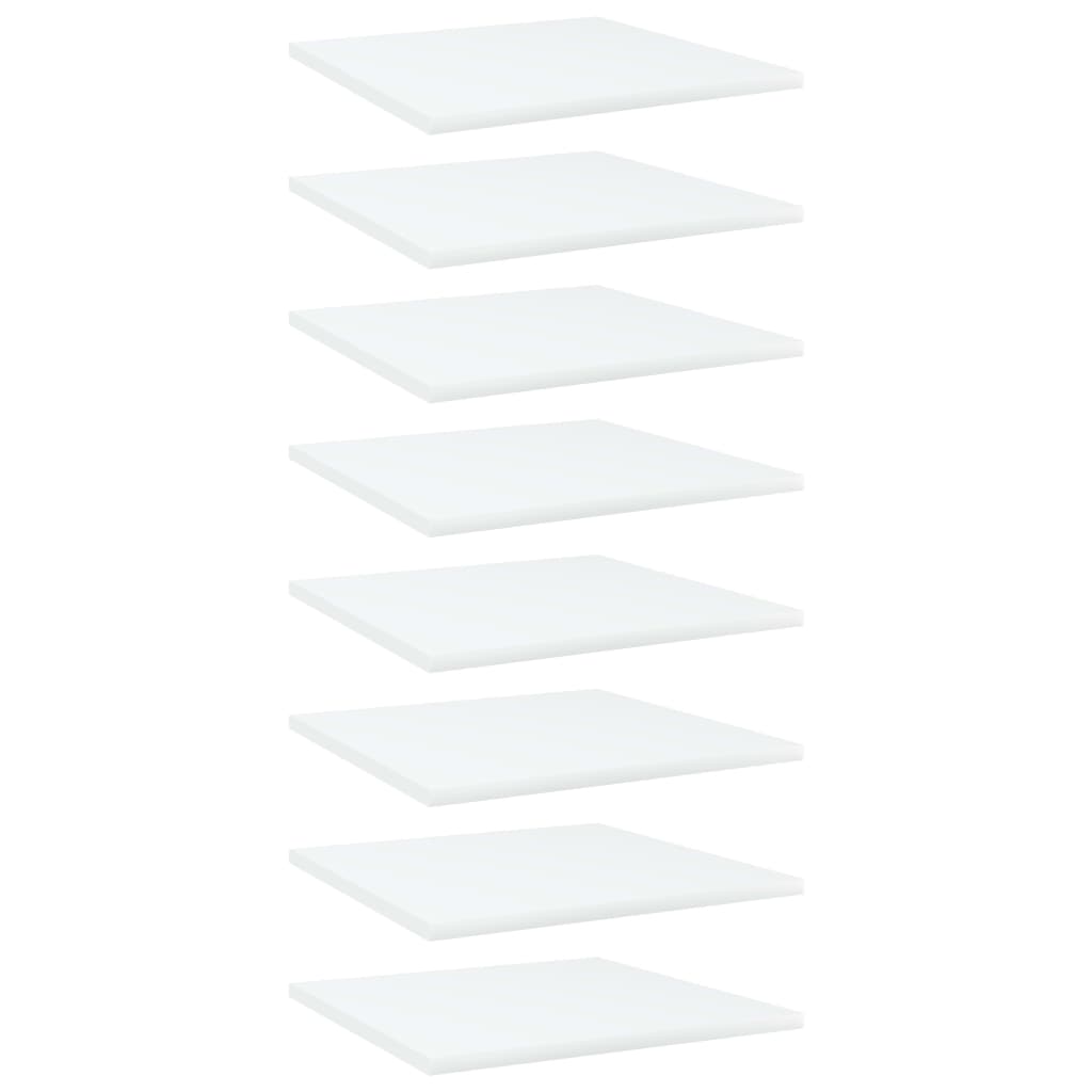 Berkfield Bookshelf Boards 8 pcs White 40x40x1.5 cm Engineered Wood