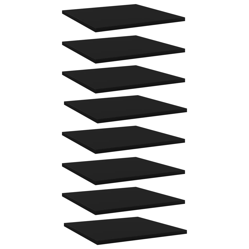 Berkfield Bookshelf Boards 8 pcs Black 40x40x1.5 cm Engineered Wood