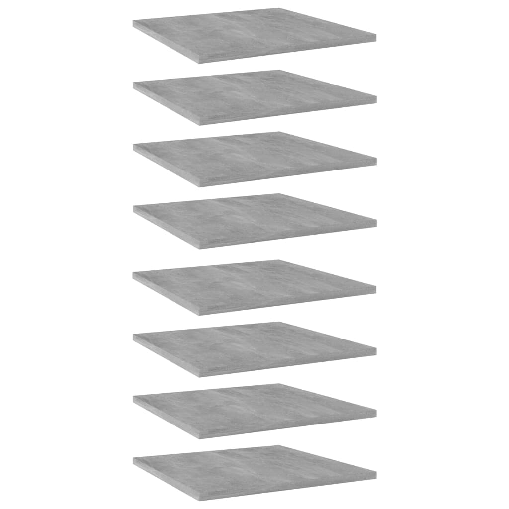 Berkfield Bookshelf Boards 8 pcs Concrete Grey 40x40x1.5 cm Engineered Wood