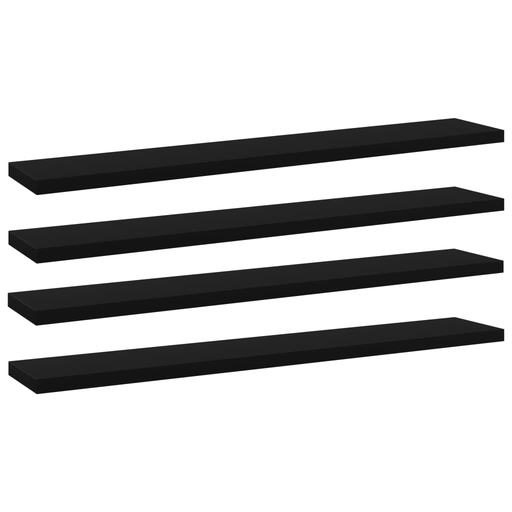 Berkfield Bookshelf Boards 4 pcs Black 60x10x1.5 cm Engineered Wood