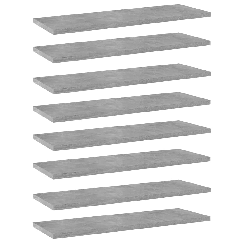 Berkfield Bookshelf Boards 8 pcs Concrete Grey 60x20x1.5 cm Engineered Wood